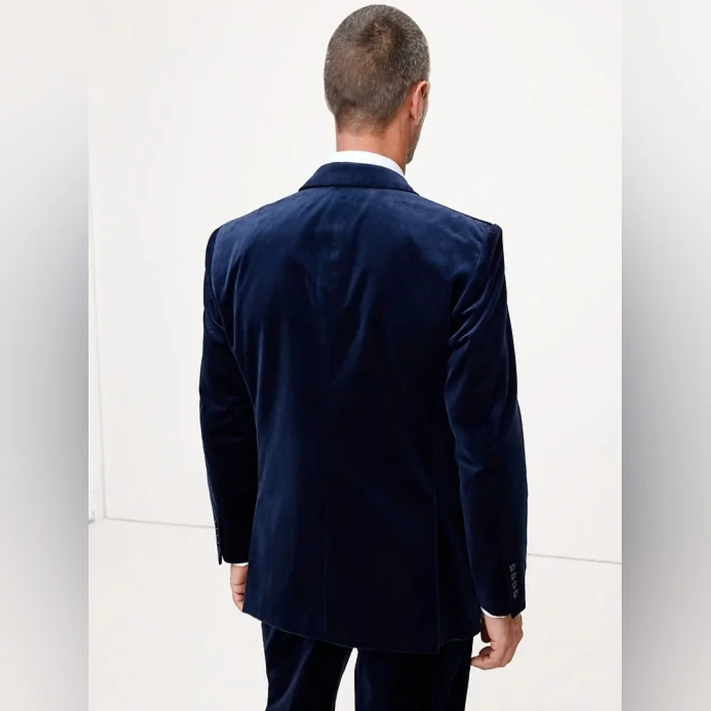 NWT Banana Republic Horizon Blue Men's Deep Blue Velvet Blazer Size 36R
